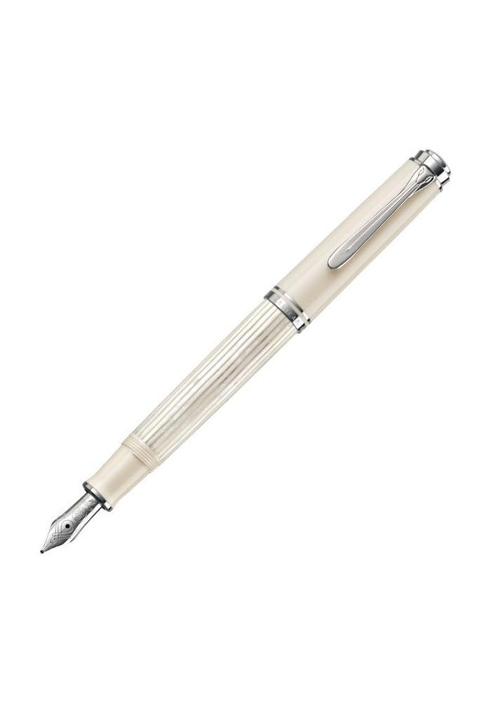Pelikan قلم حبر سائل بيليكاني سوفرين M605 شفاف أبيض متوسط مع علبة هدايا - Image 1